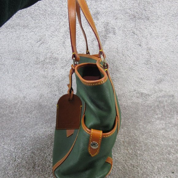 Dooney And Bourke Tote Bag Green Florentine Vachetta Leather Large - Picture 3 of 11